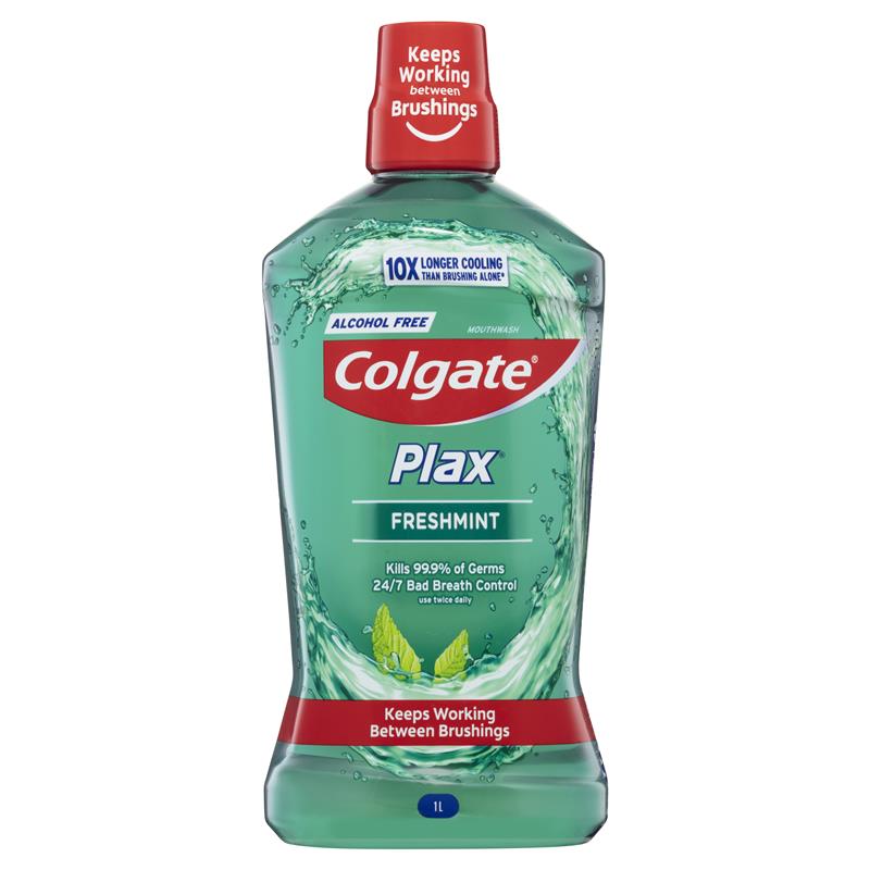 Colgate Plax Alcohol Free Antibacterial Mouthwash Freshmint 1L - Cutprice Online