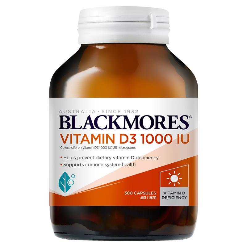 Blackmores Vitamin D3 1000IU Bone Health Immunity 300 Capsules - Cutprice Online