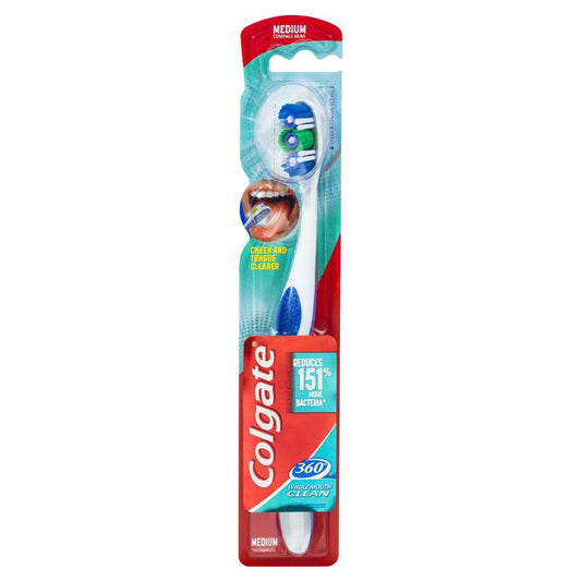 Colgate 360° Whole Mouth Clean Manual Toothbrush, 1 Pack, Medium Bristles - Cutprice Online