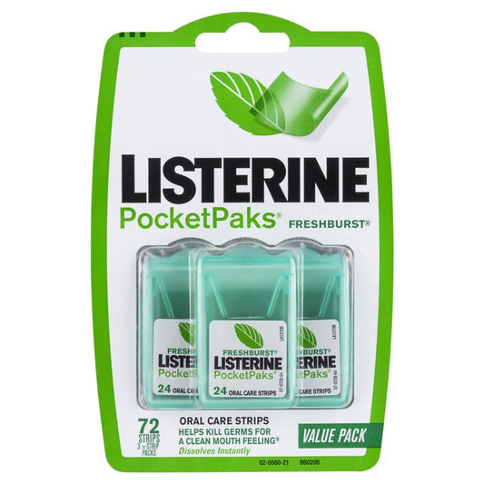 Listerine PocketPaks Fresh Burst 72 Strips - Cutprice Online