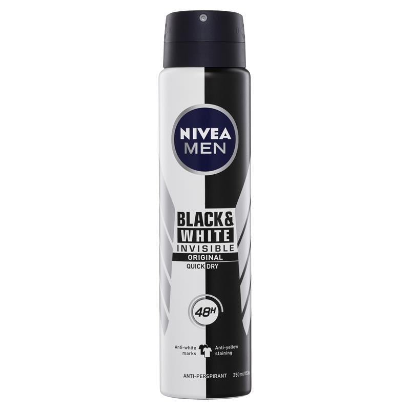 Nivea For Men Deodorant Aerosol Black And White Power 250ml - Cutprice Online