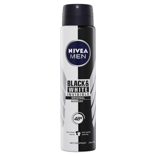Nivea For Men Deodorant Aerosol Black And White Power 250ml - Cutprice Online