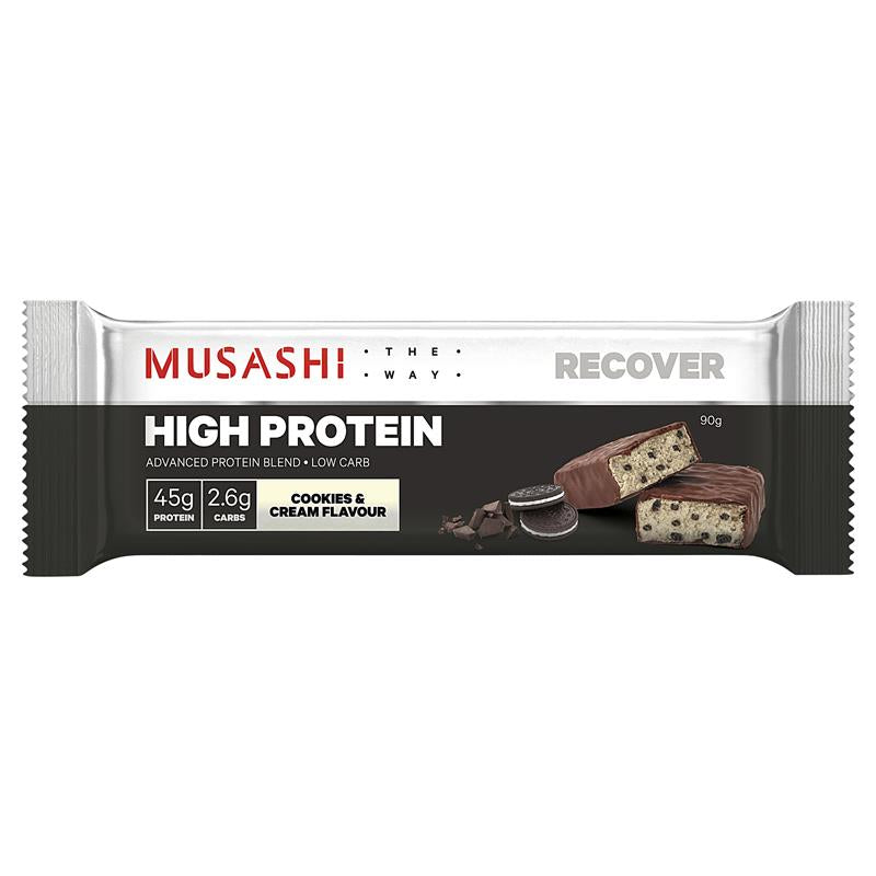 Musashi High Protein Bar Cookies And Cream 90g 12PACK - Cutprice Online