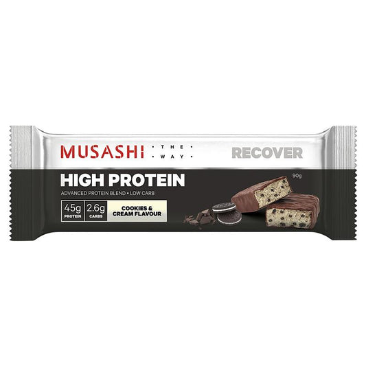 Musashi High Protein Bar Cookies And Cream 90g 12PACK - Cutprice Online