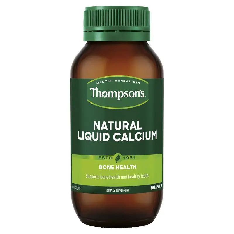 Thompson's Natural Liquid Calcium 60 Capsules New Formula THOMPSON'S