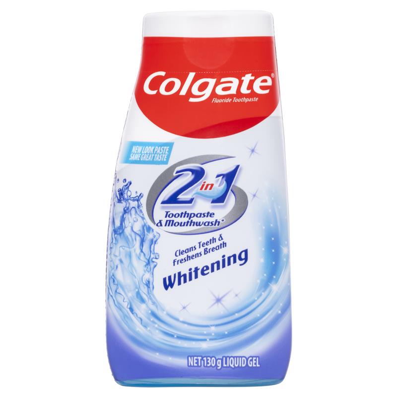 Colgate 2 in 1 Toothpaste & Mouthwash Whitening Liquid gel 130g - Cutprice Online