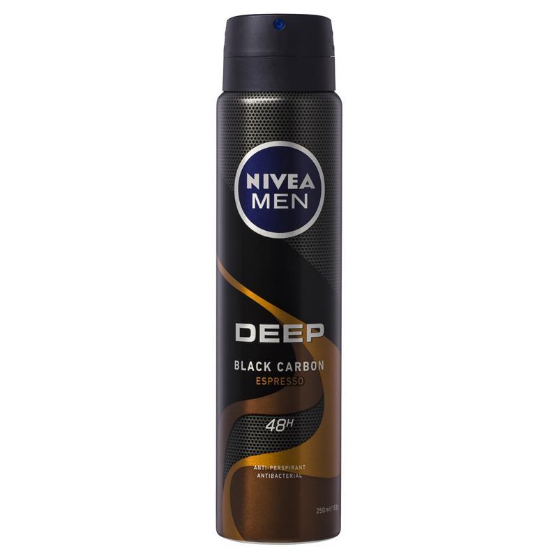 Nivea for Men Deodorant Aerosol Deep Espresso 250ml - Cutprice Online