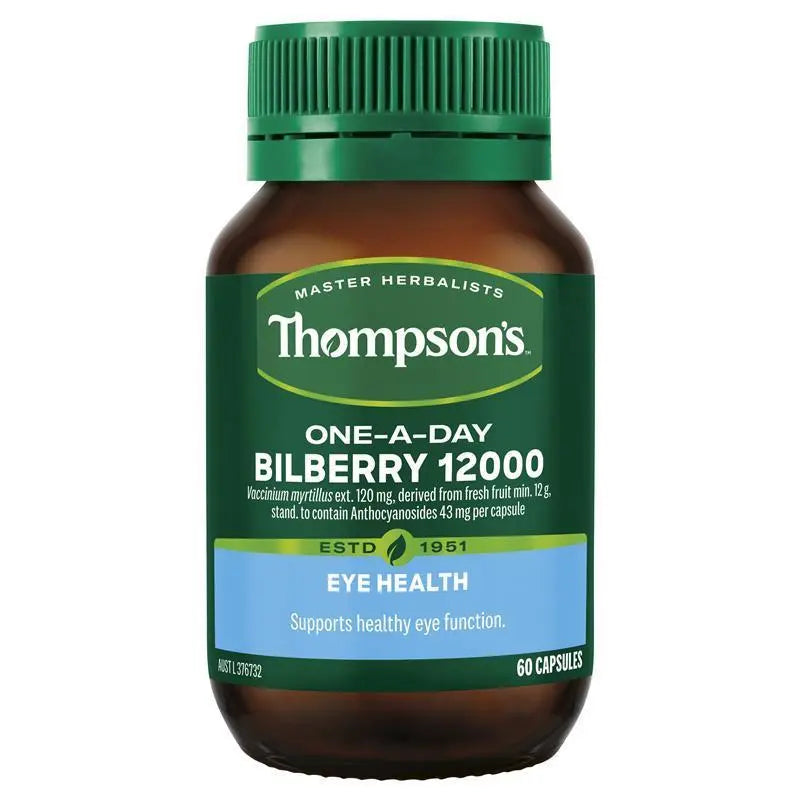 Thompson's One-A-Day Bilberry 12000mg 60 Capsules THOMPSON'S
