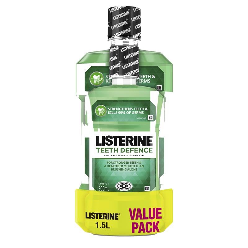 Listerine Teeth Defence Mouthwash 1 Litre + 500ml Value Pack - Cutprice Online