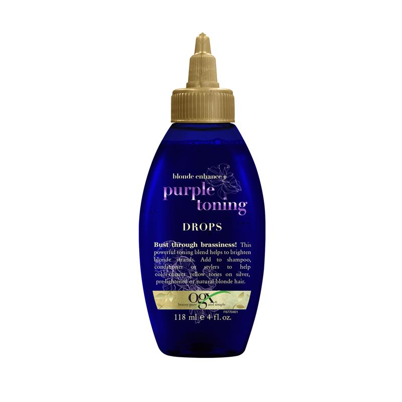 Ogx Blonde Enhance + Purple Toning Drops For Blonde Coloured Hair 118mL - Cutprice Online