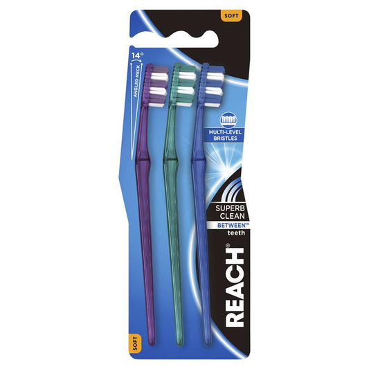 Reach Toothbrush Superb Clean Between Teeth Soft 3PK - Cutprice Online