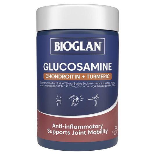 Bioglan Glucosamine + Chondroitin + Turmeric 120 Tablets - Cutprice Online