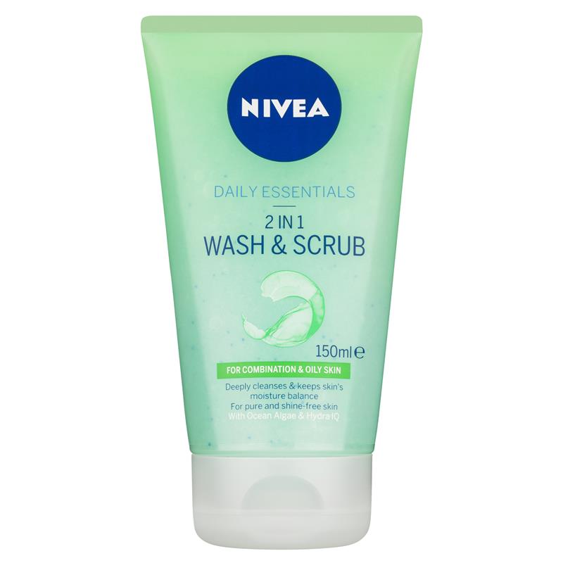 Nivea Visage Daily Essentials 2 in 1 Wash & Scrub 150ml - Cutprice Online