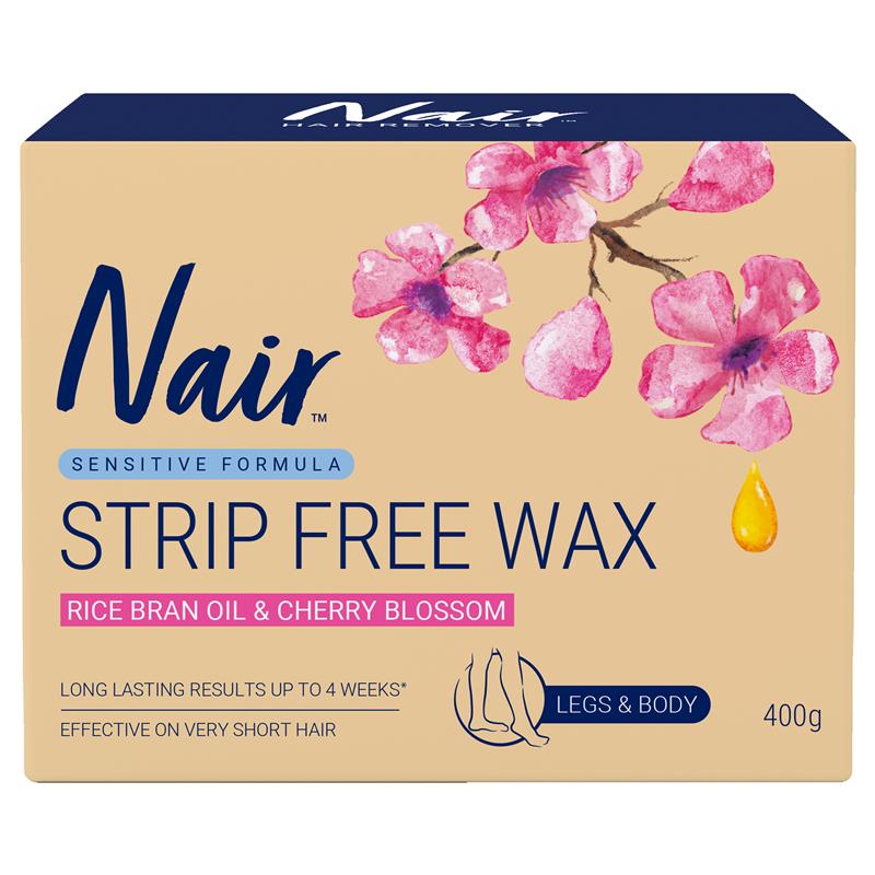 Nair Sensitive Legs & Body Strip free Rice Bran Oil Cherry Blossom 400g New - Cutprice Online