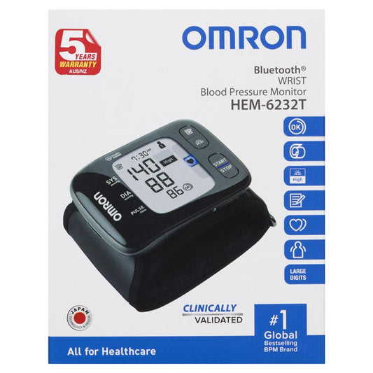 Omron HEM6232T Bluetooth Wrist Blood Pressure Monitor - Cutprice Online
