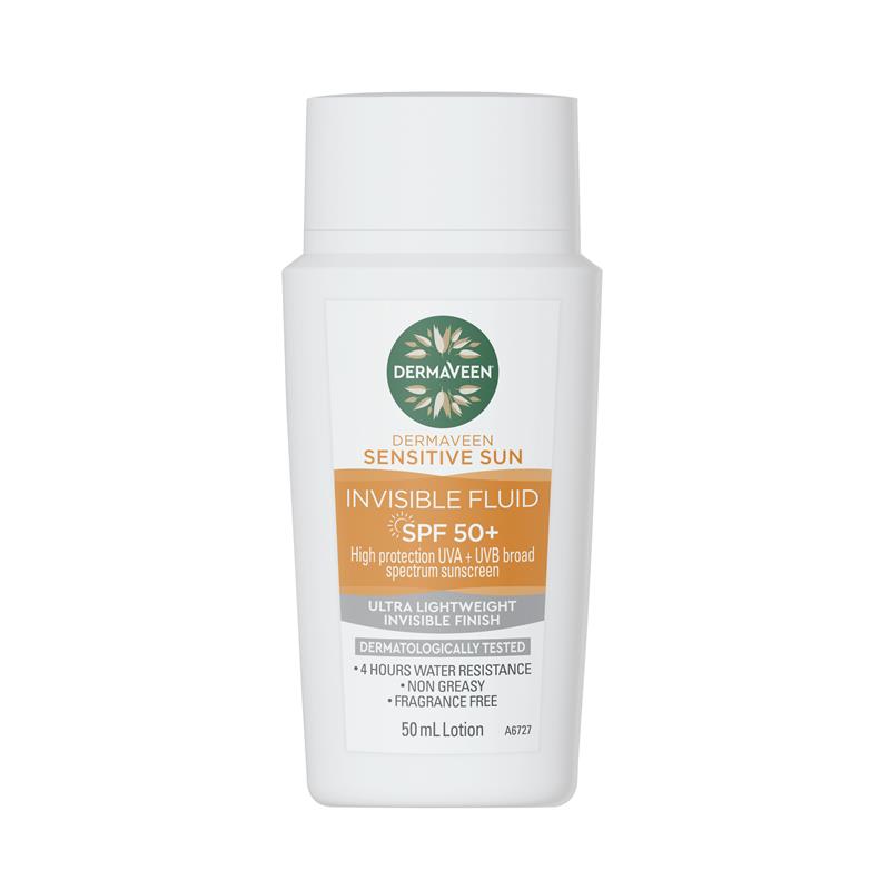 DermaVeen Sensitive Sun Invisible Fluid SPF50+ 50ml - Cutprice Online