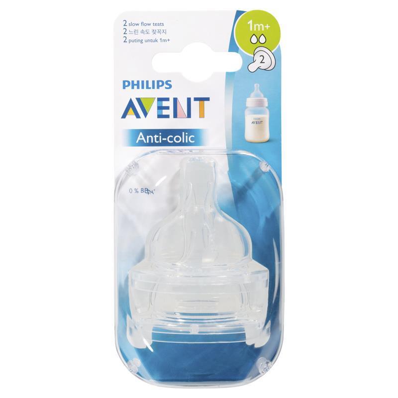 Avent Teat Silicone 1m+ Slow Flow 2 Pack - Cutprice Online