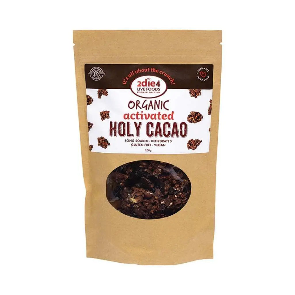 2die4 Live Foods Organic Activated Holy Cacao Cacao Granola Clusters 200g 2DIE4 LIVE FOODS