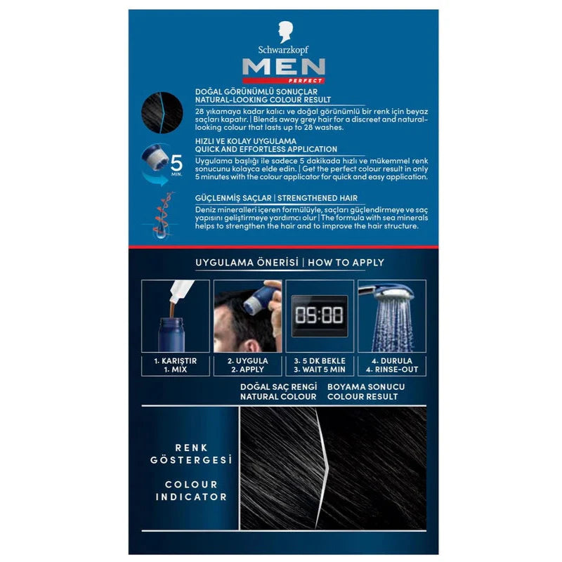 Schwarzkopf Men Perfect - 90 Siyah Black Hair Colour - Cutprice Online