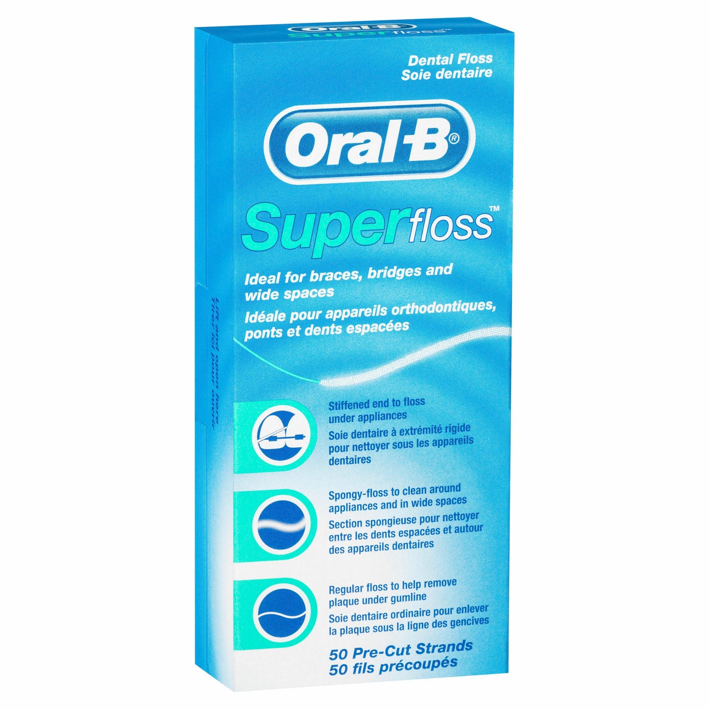 Oral B Superfloss Dental Floss Pre-Cut Strands 50 pack - Cutprice Online
