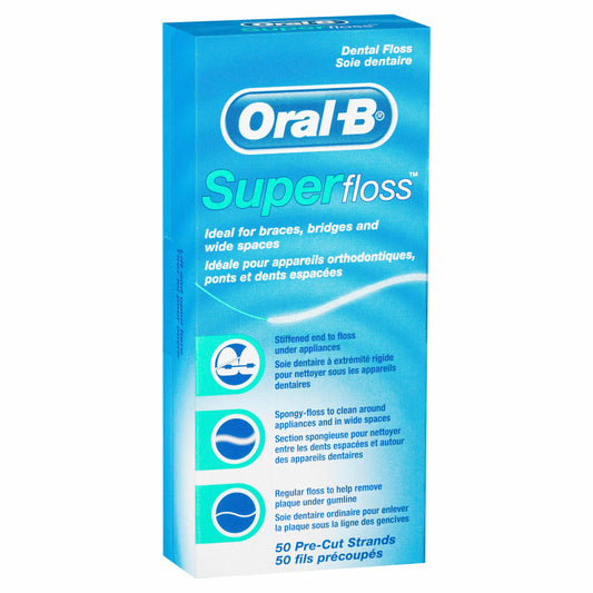 Oral B Superfloss Dental Floss Pre-Cut Strands 50 pack - Cutprice Online