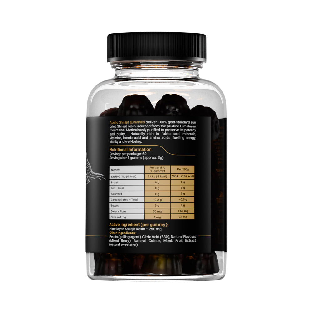 Apollo Himalayan Shilajit Gummies Mixed Berry 60pk
