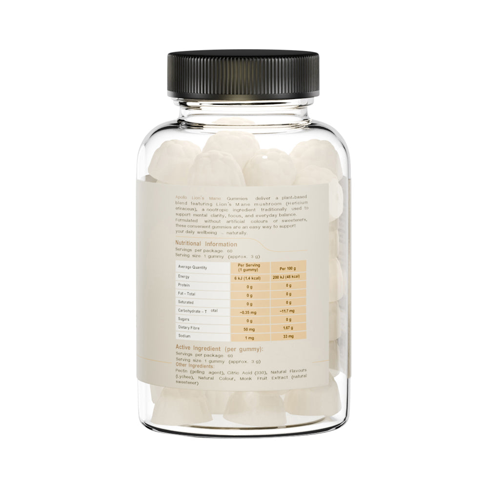 Apollo Lions Mane Gummies Lychee 60pk