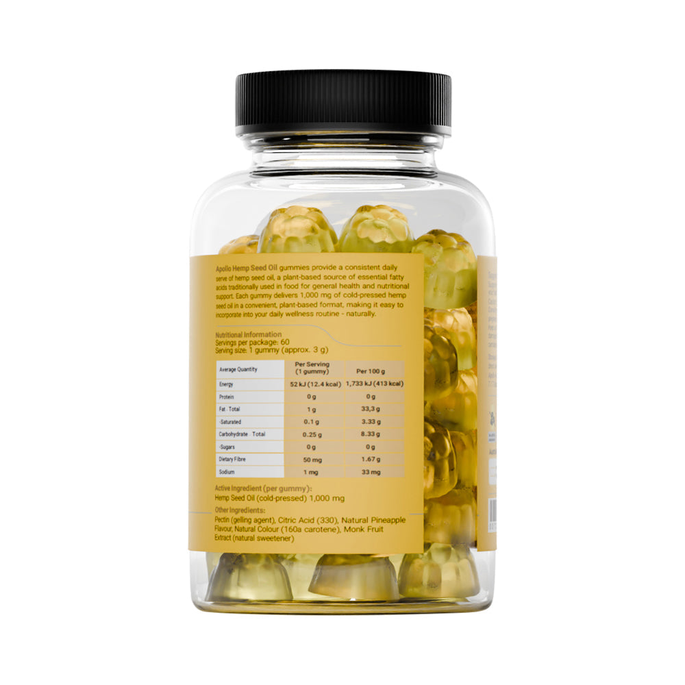 Apollo Hemp Seed Oil Gummies Pineapple 60pk