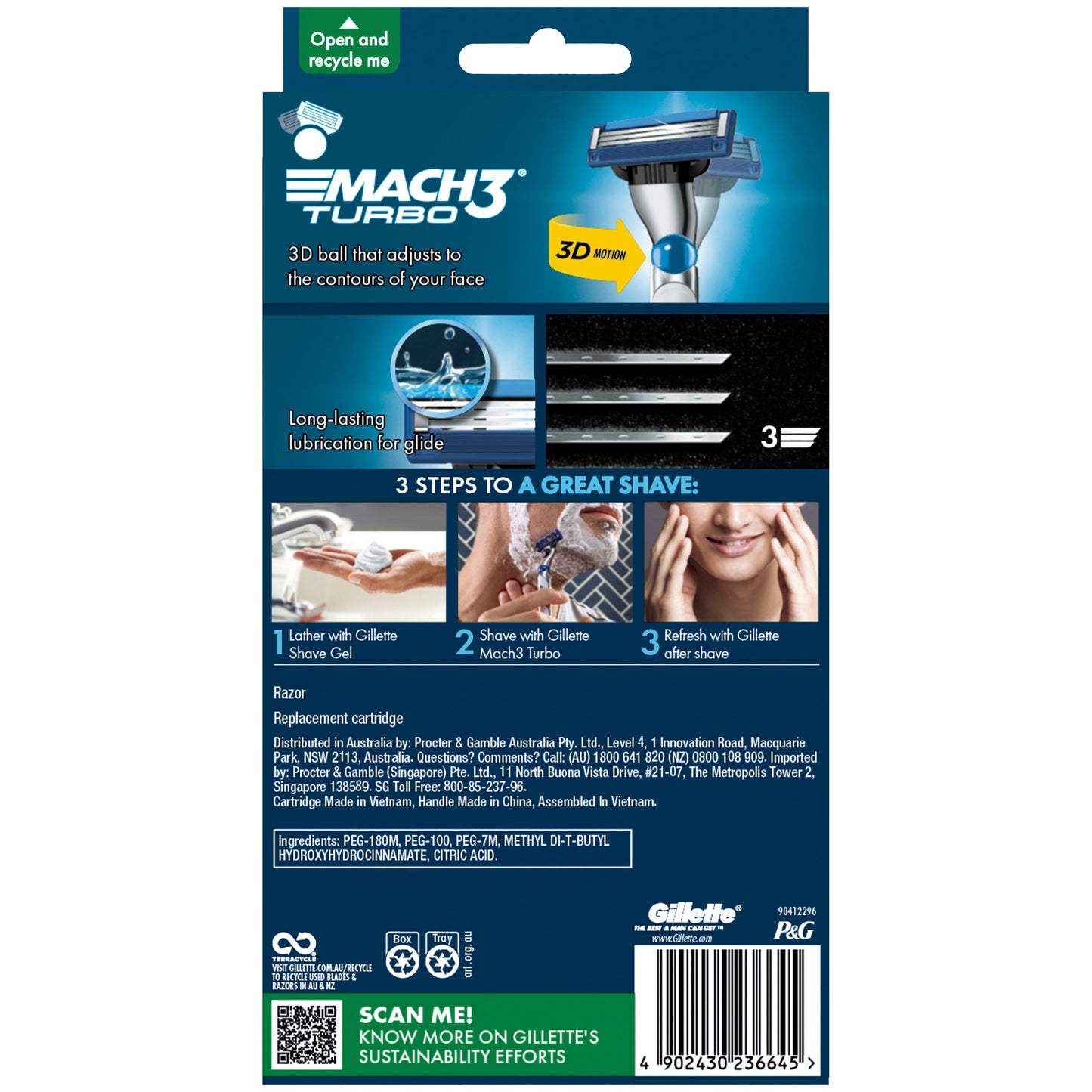 Gillette Mach 3 Turbo 3D Razor 2 Up - Cutprice Online