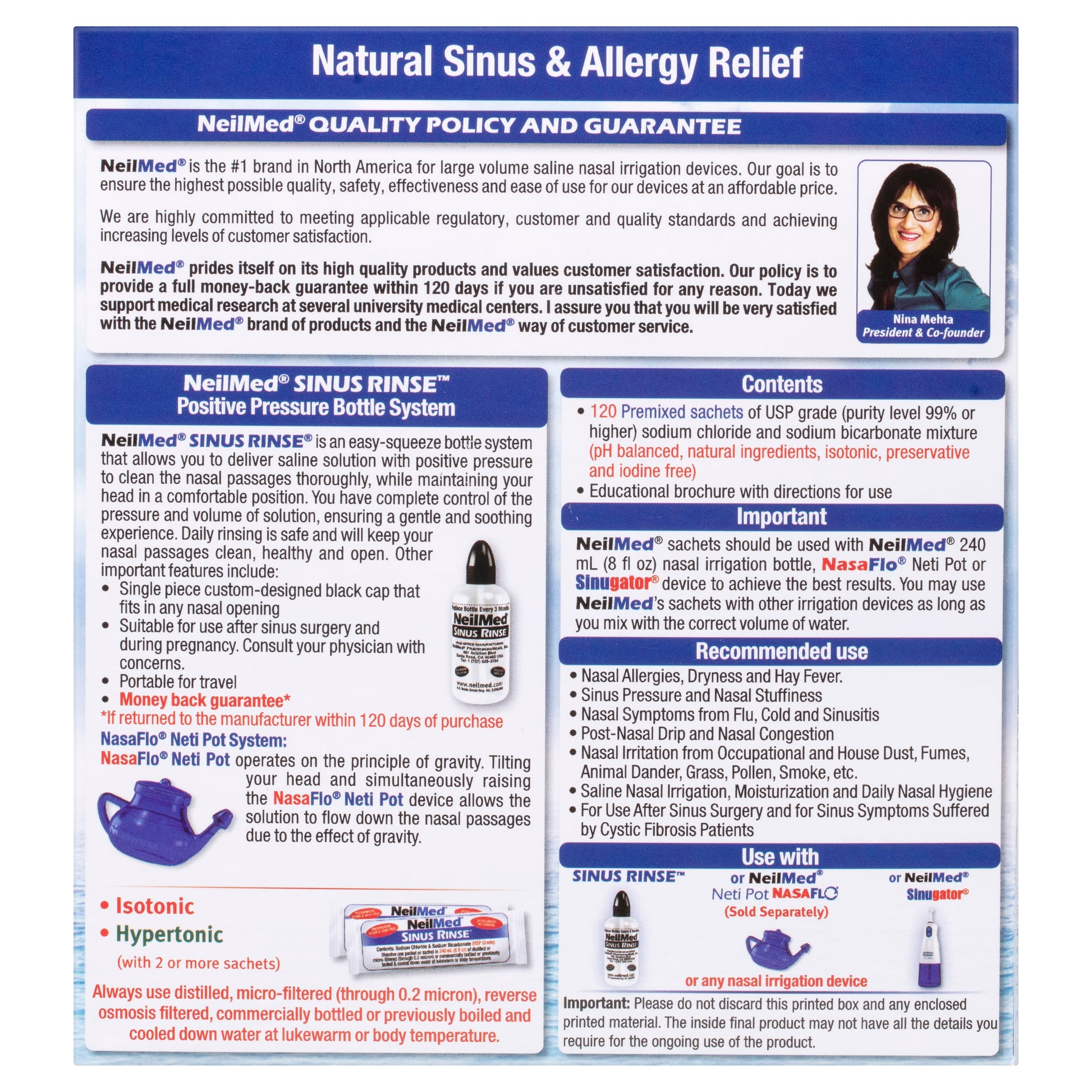 NeilMed Sinus Rinse Refill - 120 Packs - Cutprice Online