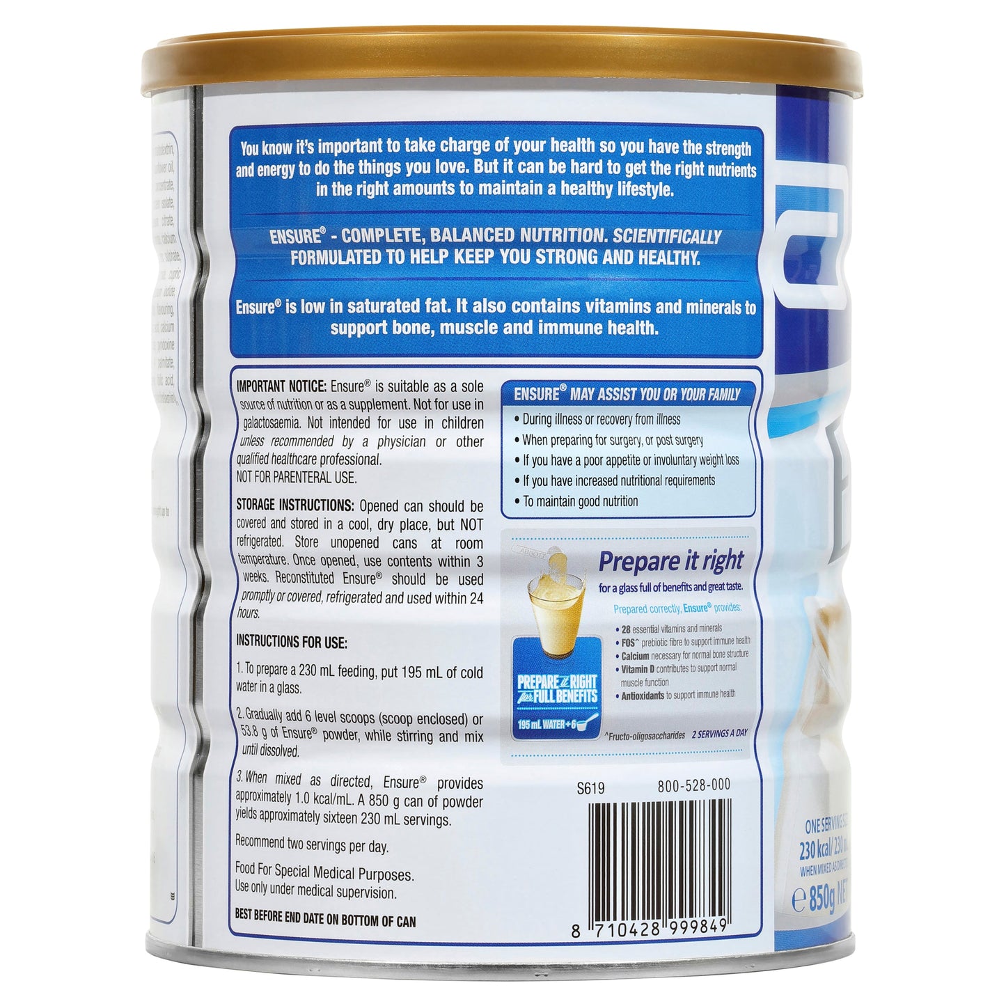 Ensure Vanilla 850g - Cutprice Online