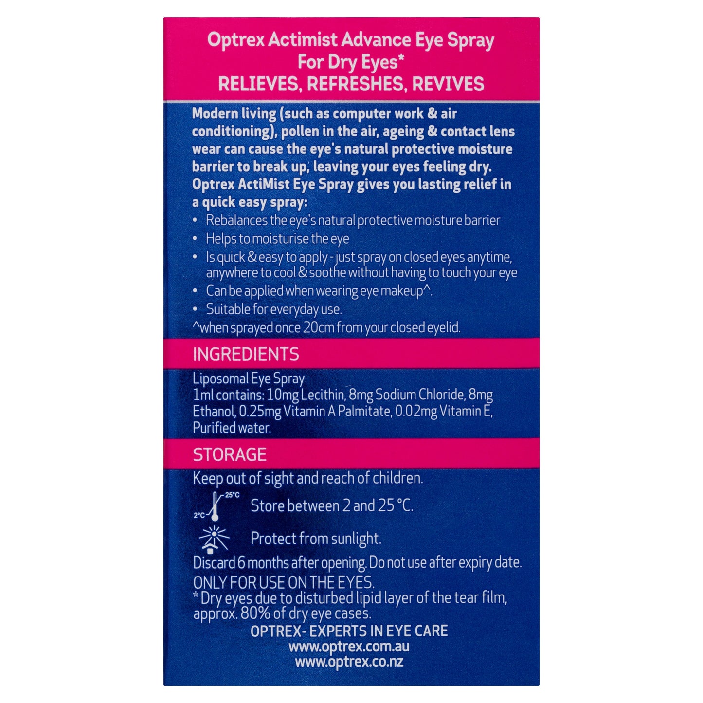 OPTREX ACTIMIST DRY EYE Preservative FREE 10ML - Cutprice Online