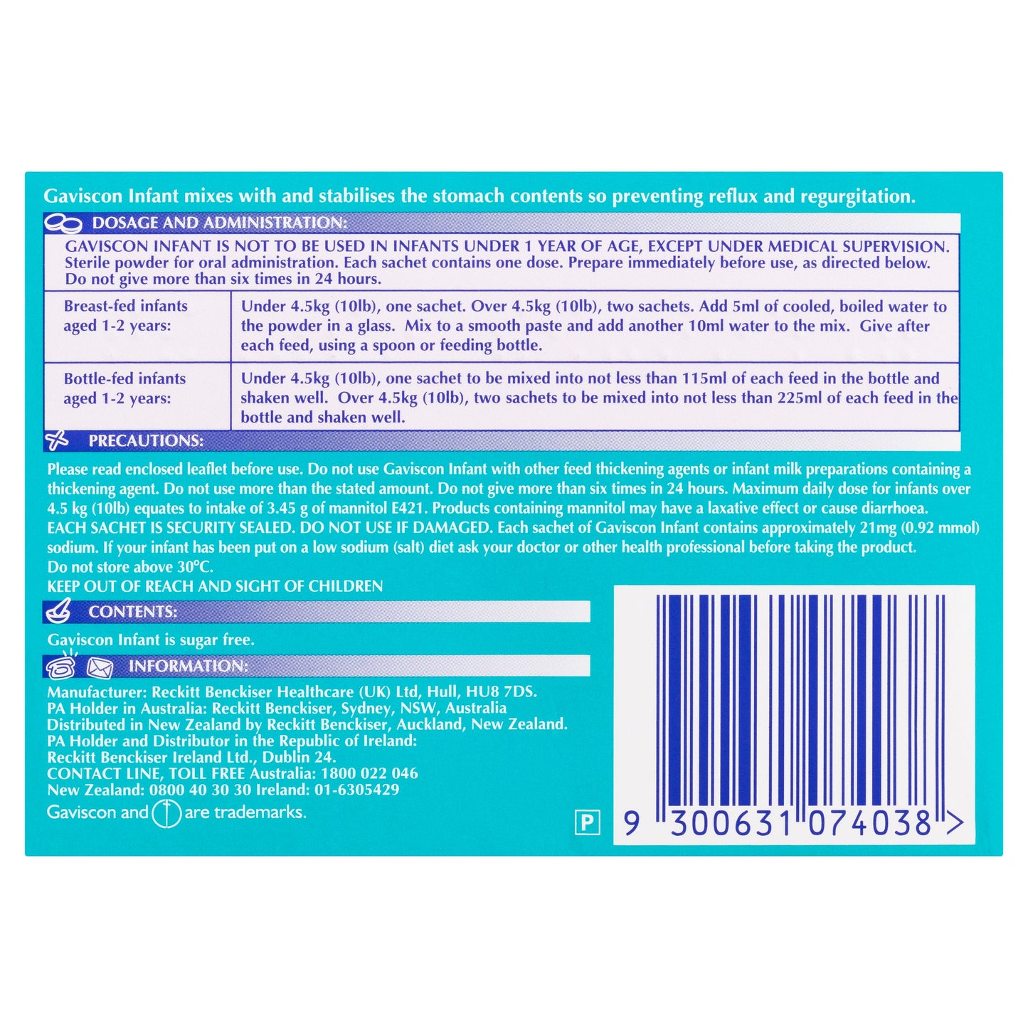 Gaviscon Infant Powder Sachets for Regurgitation and Gastric Reflux 30 Pack - Cutprice Online