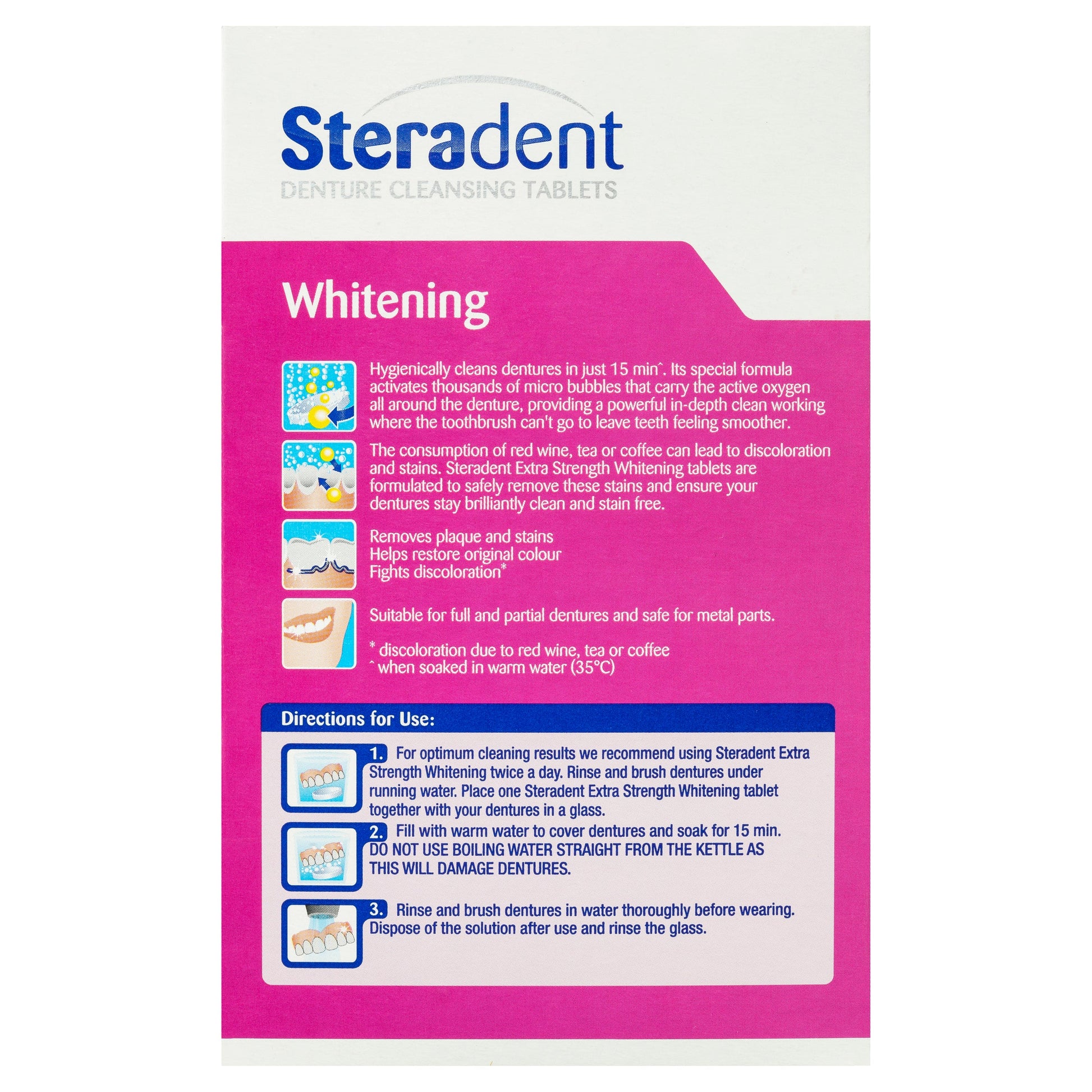 Steradent Denture Cleaning Tablets Arctic Tablets 48 Pack - Cutprice Online