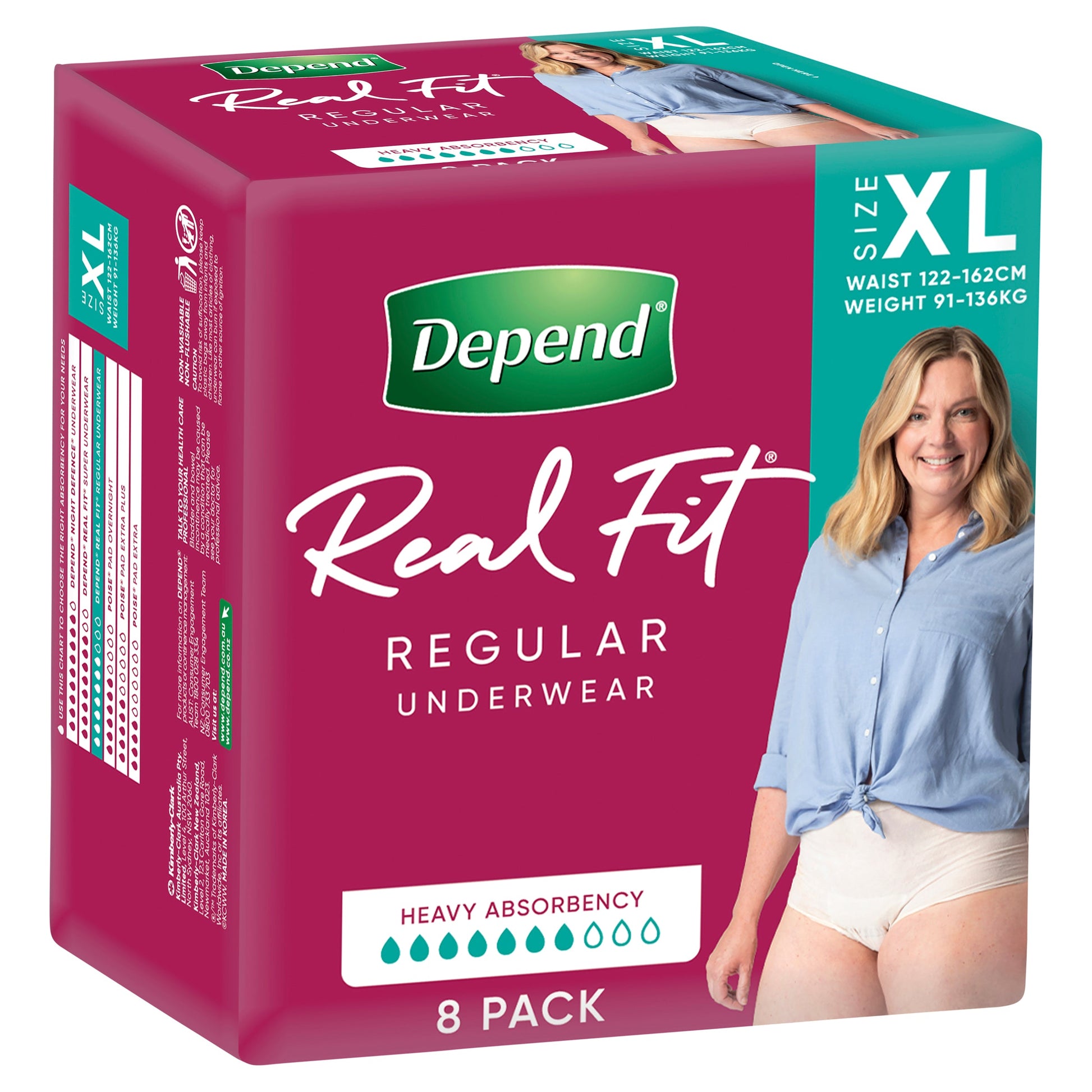Depend Real-Fit Underwear For Women Extra Large  8 Pack - Cutprice Online