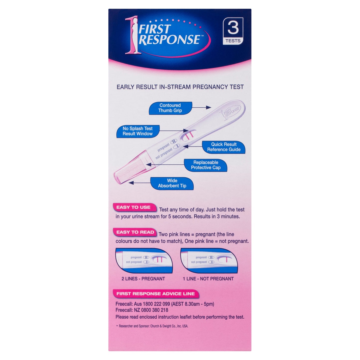First Response Instream Pregnancy Test 3 Tests - Cutprice Online