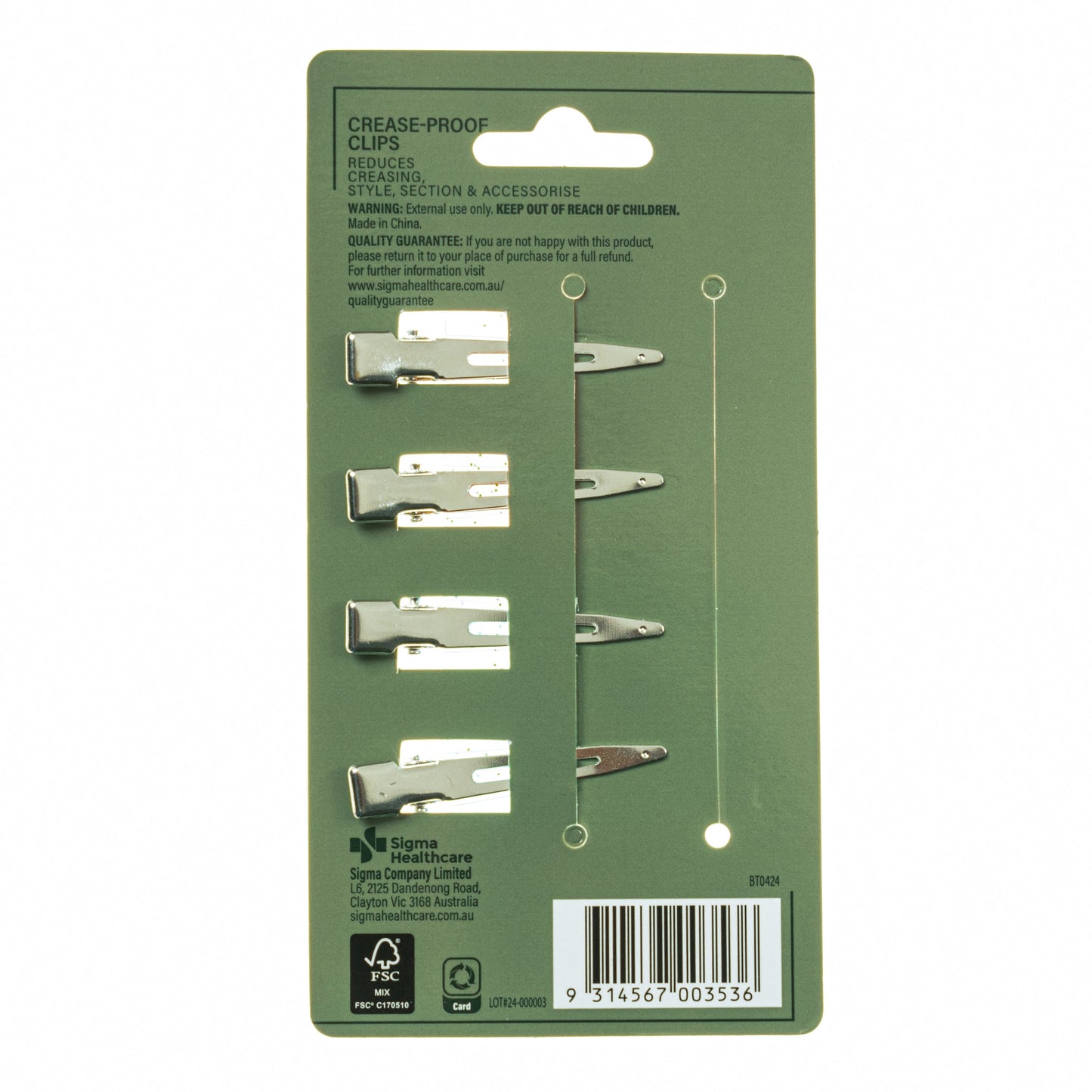 Beauty Theory Crease-proof Clips 4pk