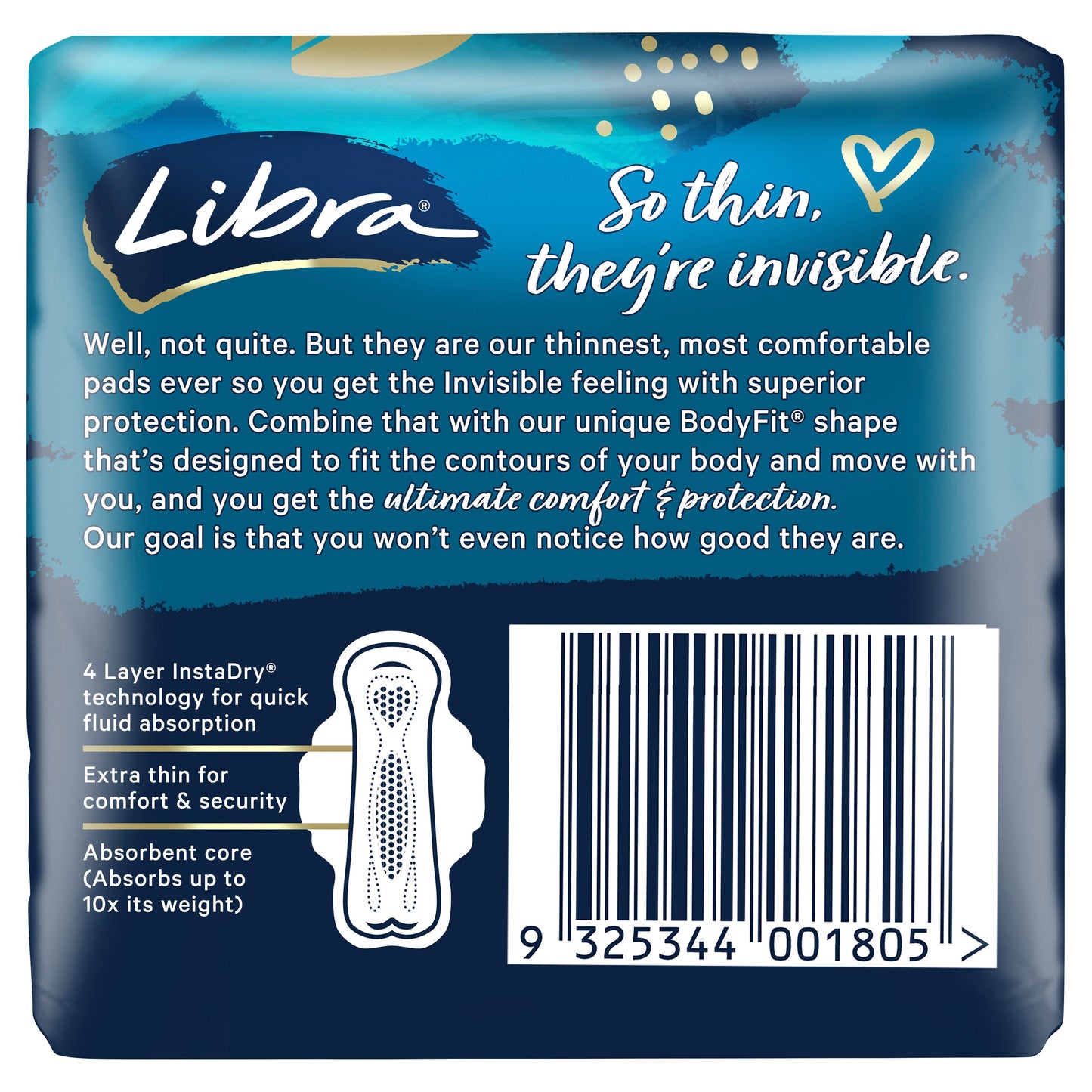 Libra Pads Invisible Body Fit with Wings Regular 12 - Cutprice Online