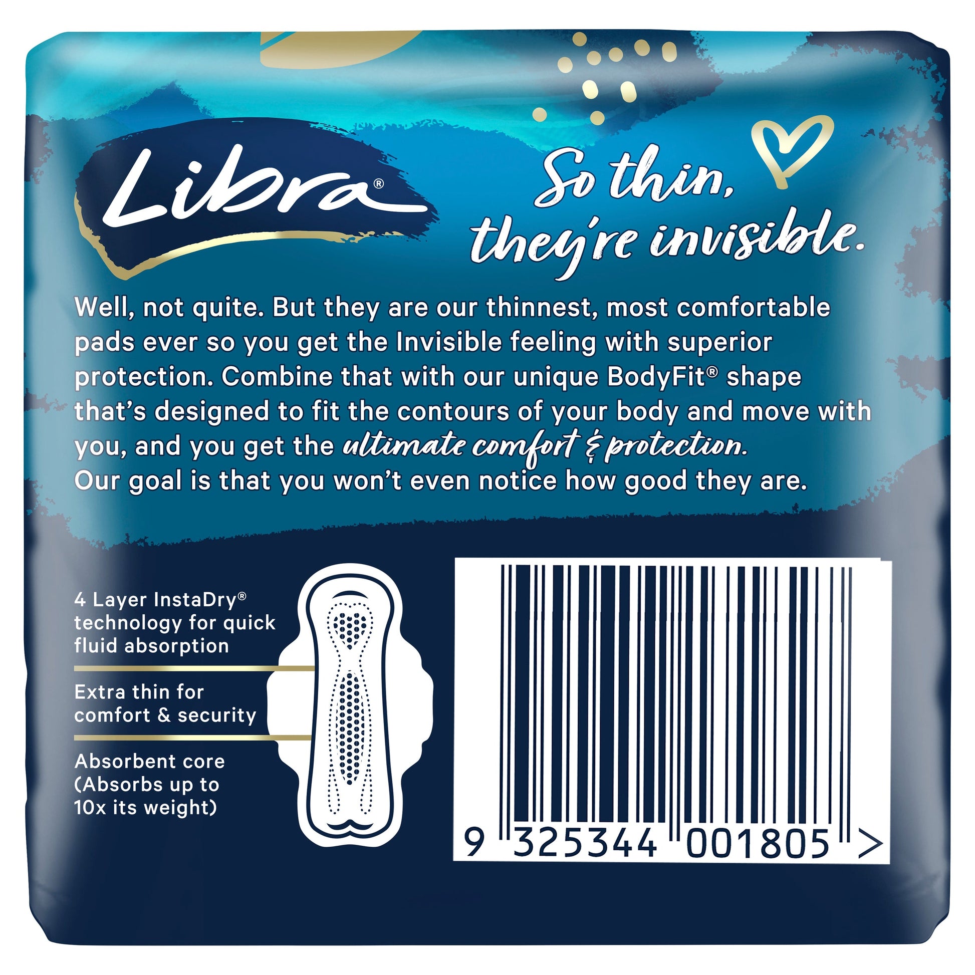 Libra Pads Invisible Body Fit with Wings Regular 12 - Cutprice Online