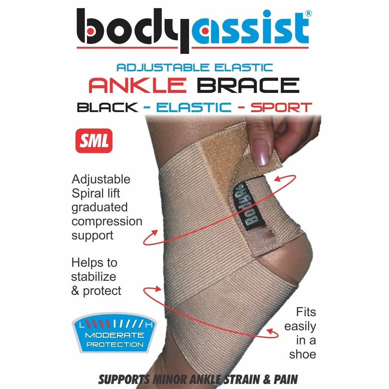 Body Assist Adjustable Elastic Ankle Brace - Cutprice Online