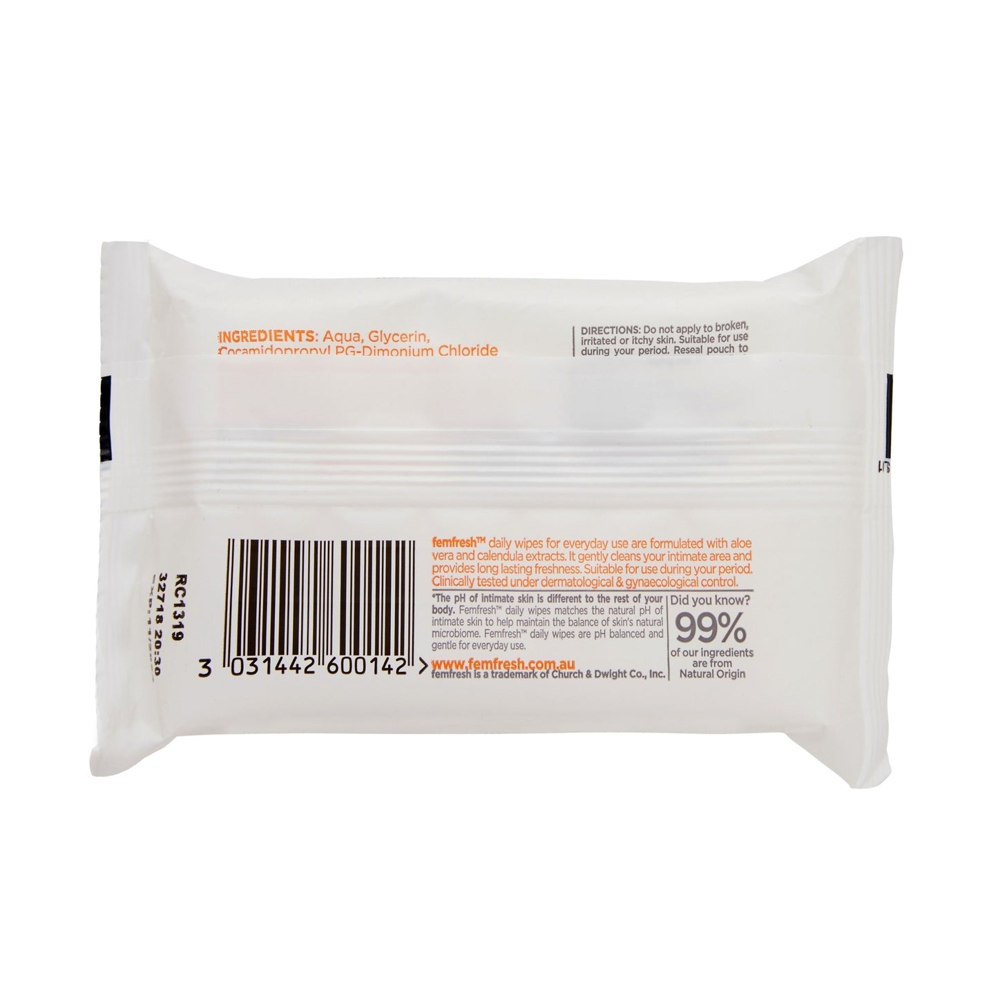 Femfresh Feminine Cleansing Wipes 20 Pack - Cutprice Online