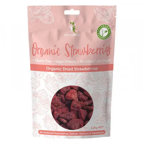 DR SUPERFOODS Dried Strawberries Organic 125g DR SUPERFOODS