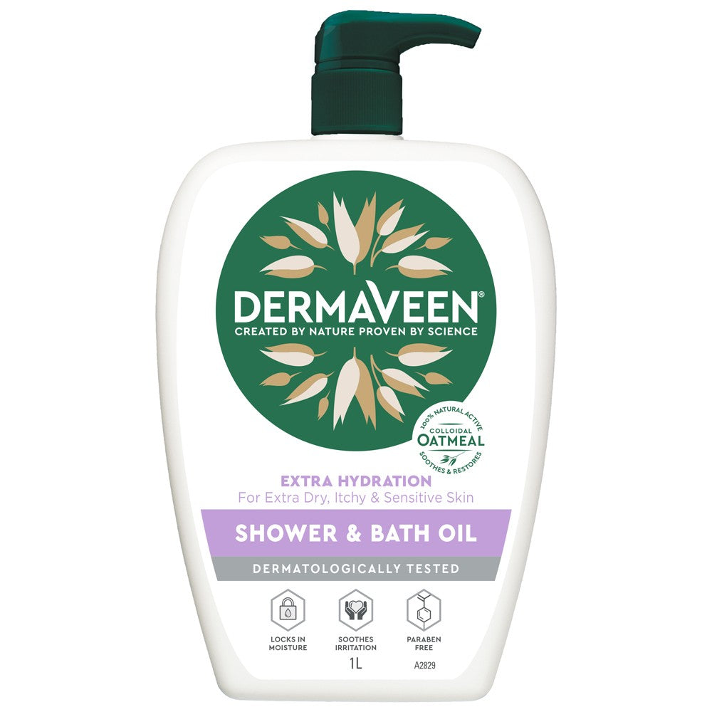 DermaVeen Extra Hydration Shower and Bath Oil 1 Litre - Cutprice Online