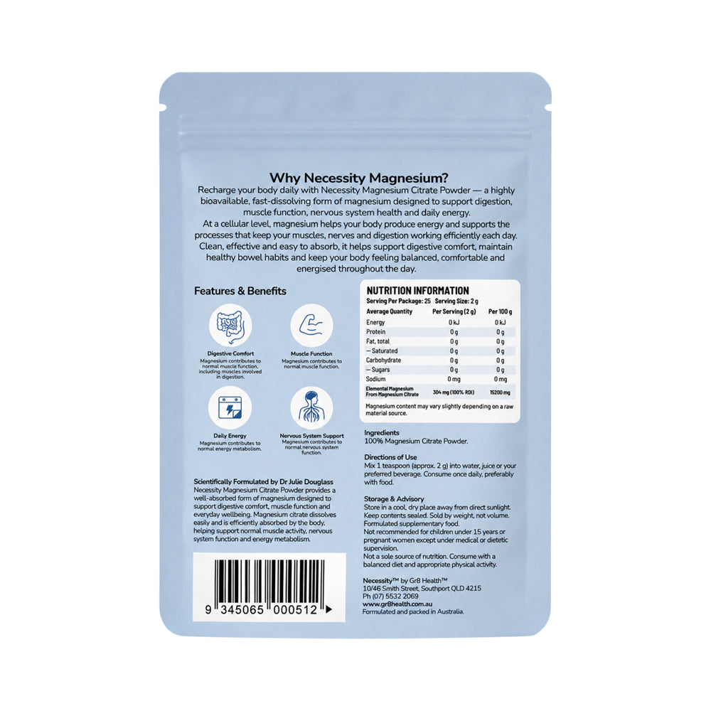 Necessity Magnesium Citrate Powder 50g