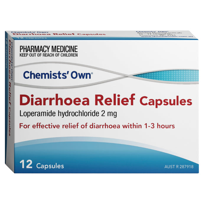Chemists' Own Diarrhoea Relief 12 Caps (Generic of Imodium) - Cutprice Online