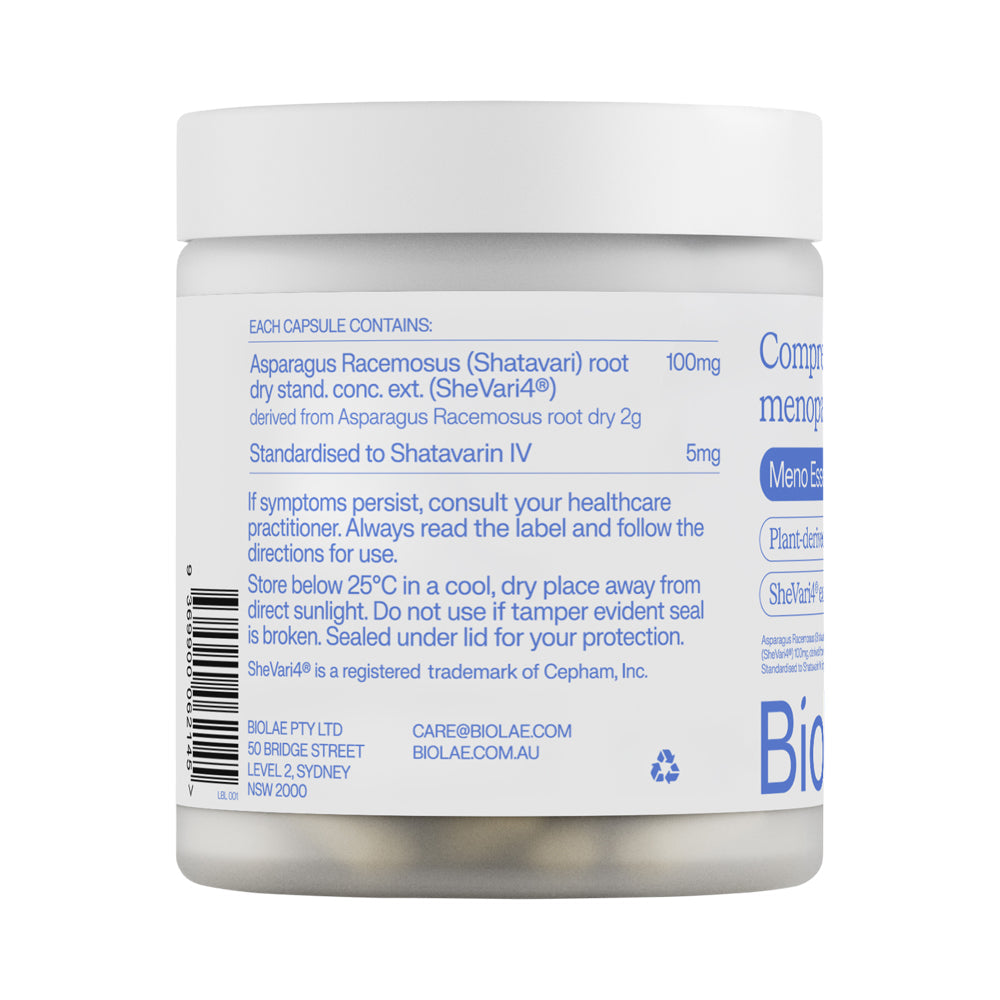 Biolae Meno Essential Peri + Menopause Support 30c