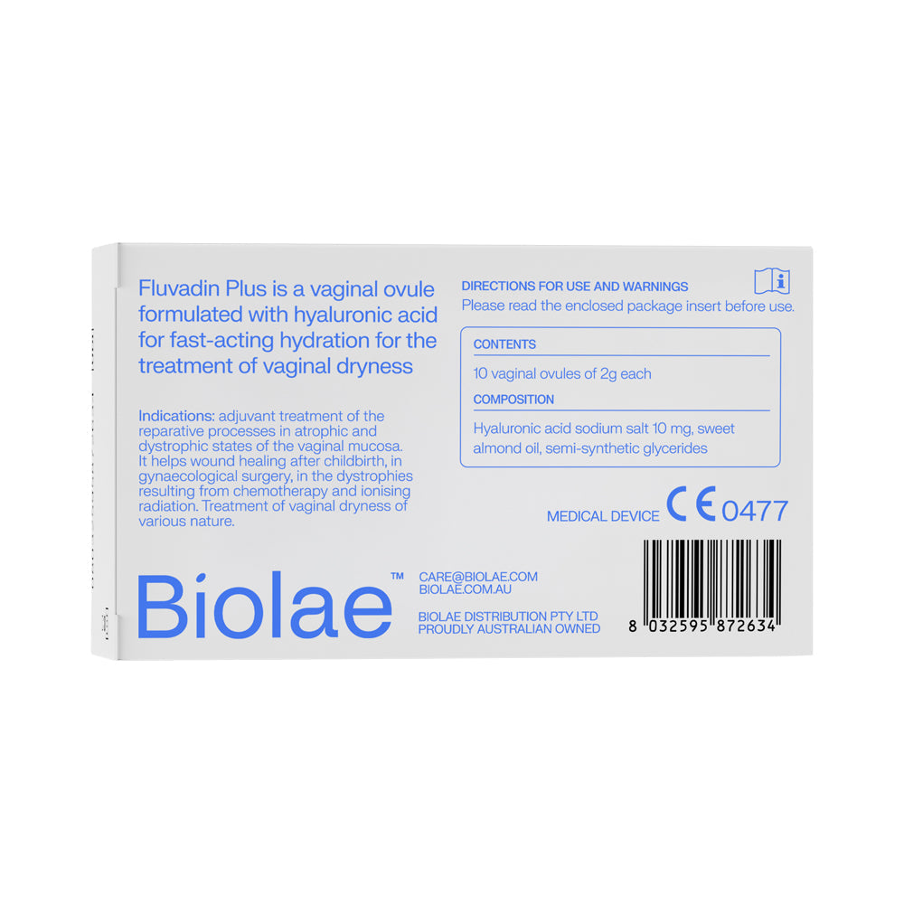 Biolae Fluvadin Plus Vaginal Ovules 10pk