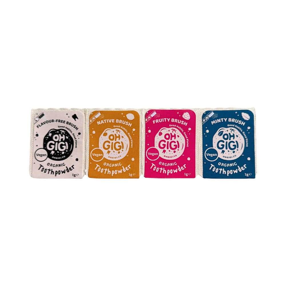 Ohgigi Organic Tooth Powder Brushpods Mixed 1g X 4pk