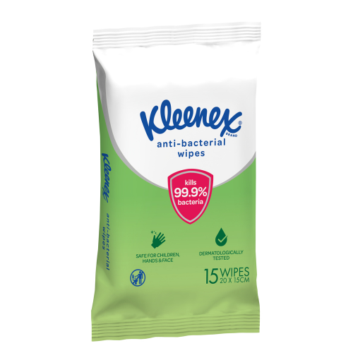 Kleenex Antibacterial Wipes 15 Pack - Cutprice Online