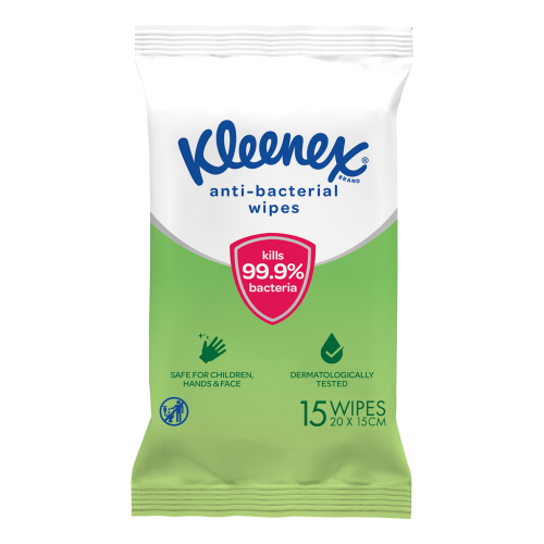 Kleenex Antibacterial Wipes 15 Pack - Cutprice Online